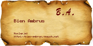 Bien Ambrus névjegykártya